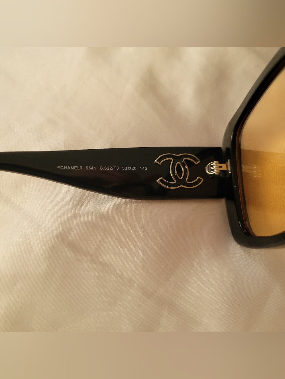 Black Frame Sunglasses with Orange Lenses - Picture 6 of 9